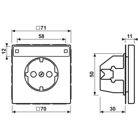 Tomada SCHUKO® com Campo de Inscrição Alumínio LS JUNG AL1520KINA