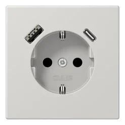 Tomada SCHUKO® com Carregador USB Tipo A e C LS1520-15CALG JUNG LS1520-15CALG