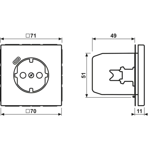 Tomada SCHUKO® com Carregador USB Tipo C Safety Plus LS JUNG ME1520-18CC