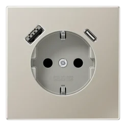 Tomada SCHUKO® com Carregador USB tipo A e C LS JUNG ES1520-15CA
