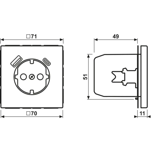 Tomada SCHUKO® com Carregador USB tipo A e C LS JUNG ES1520-15CA