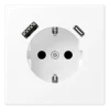 Tomada SCHUKO® com Carregador USB Tipo A e Tipo C Safety Plus LS JUNG LS1520-15CAWWM