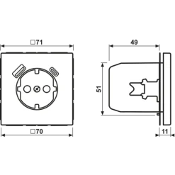 Tomada SCHUKO® com Carregador USB Tipo A e C Safety Plus LS JUNG LS1520-15CASWM