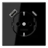 Tomada SCHUKO® com Carregador USB Tipo A e C Safety Plus Série LS JUNG LS1520-15CASW