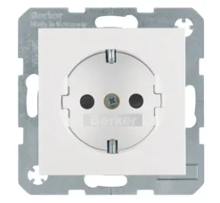 Tomada Schuko com obturador, branco - Berker 47238989