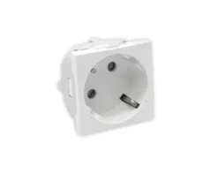 Tomada schuko com obturador, 2 módulos, Branco - Quadro 45 - EFAPEL
