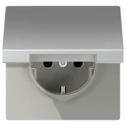Tomada SCHUKO® com Tampa Basculante Alumínio Série LS JUNG AL1521KIKL