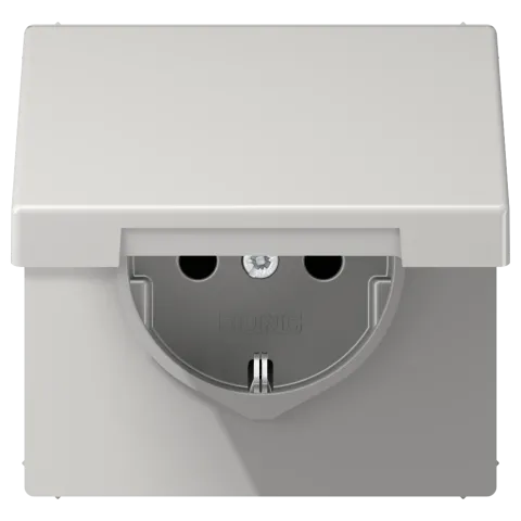 Tomada SCHUKO® com Tampa Basculante Cinzento Claro LS1520KIKLLG JUNG LS1520KIKLLG