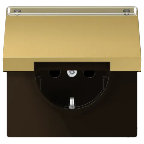 Tomada SCHUKO® com Tampa Basculante e Campo de Inscrição Latão Classic ME1520NAKLC JUNG ME1520NAKLC