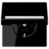Tomada SCHUKO® com Tampa Basculante e Campo de Inscrição Preto LS JUNG LS1520BFNAKLSW