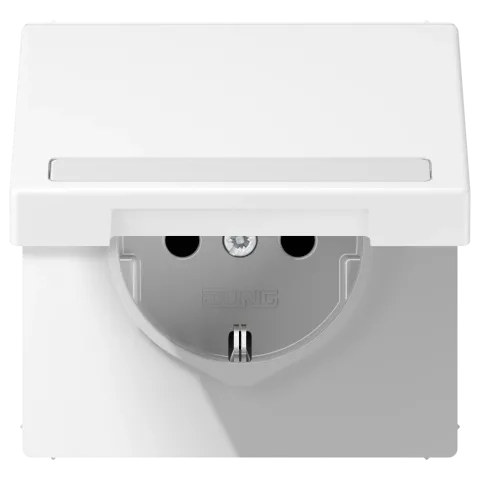Tomada SCHUKO® com Tampa Basculante e Campo de Inscrição LS1520BFNAKLWWM JUNG LS1520BFNAKLWWM