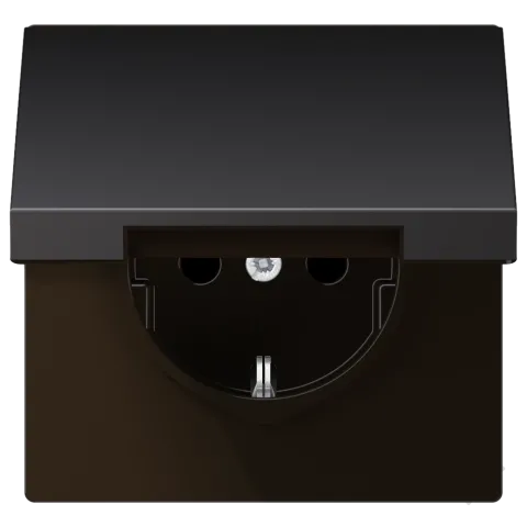 Tomada SCHUKO® com Tampa Basculante Alumínio Lacado LS AL 1520 KIKL D JUNG AL1520KIKLD