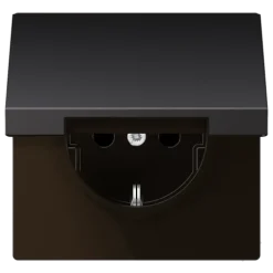 Tomada SCHUKO® com Tampa Basculante Alumínio Lacado LS JUNG AL1521KIKLD