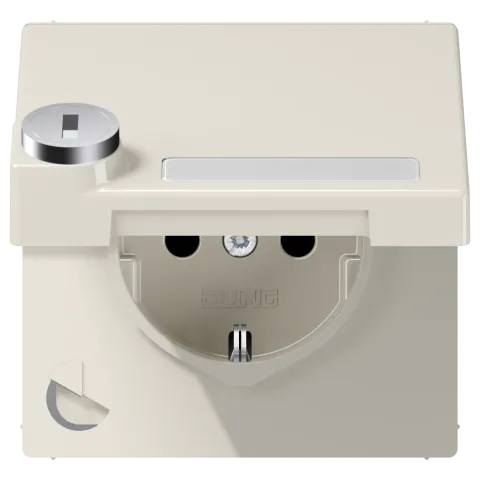 Tomada SCHUKO® com Tampa Basculante e Fechadura de Segurança LS JUNG LS1520NAKLSL