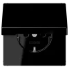 Tomada SCHUKO® Safety Plus com Tampa Basculante Preto LS JUNG LS1520BFKIKLSW