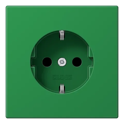 Tomada SCHUKO® verde Safety Plus Termoplástico Série LS JUNG LS1520BFKIGN