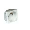 Tomada shucko francesa com alvéolos planos e obturador, 45479 SBR -SBM- Branco - Série Quadro 45 efapel