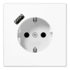 Tomada shucko-2P+T- com carregador USB - tipo A- carregamento rápido-LS1520-18AWW Branco - Jung