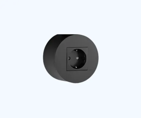 Tomada Siza Vieira em caixa saliente - preto mate - Kit Completo