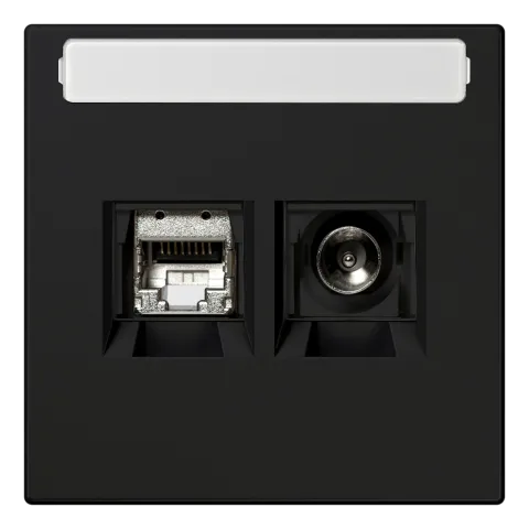 Tomada Smart TV com Campo de Inscrição Preto Mate LS JUNG MMDLS4521SWM
