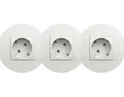 Tomada tripla Siza Vieira em branco - Kit Completo