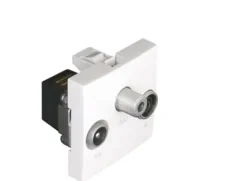 Tomada TV-Rádio-Satélite estrela, 2 módulos, Branco 45543 SBR - Quadro 45 - Efapel