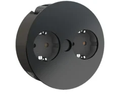 Tomada Twist 2 X Schuko em Preto - BACHMANN