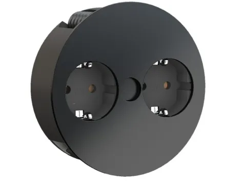 Tomada Twist 2 X Schuko em Preto - BACHMANN