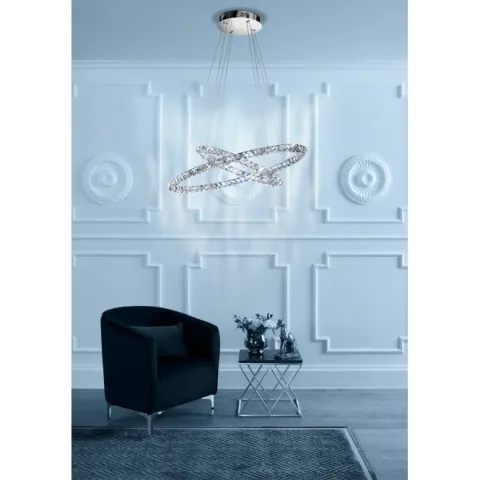 TONERIA Candeeiro de Teto LED com Cristais e Aço Inoxidável EGLO 93946