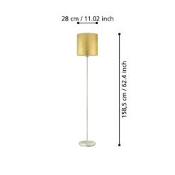 VISERBELLA Candeeiro de Pé EGLO - Design Elegante com Abajur em Tecido
