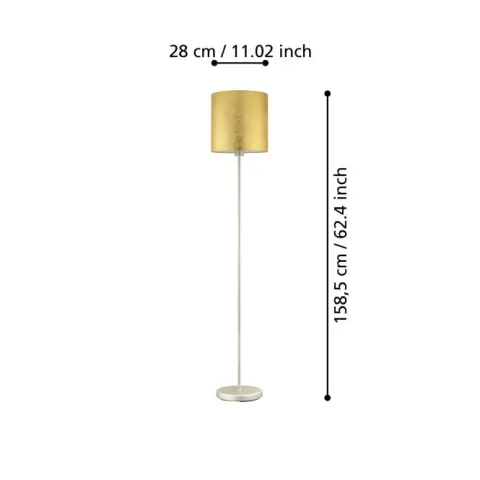 VISERBELLA Candeeiro de Pé EGLO - Design Elegante com Abajur em Tecido