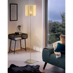 VISERBELLA Candeeiro de Pé EGLO - Design Elegante com Abajur em Tecido