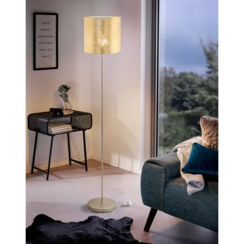 VISERBELLA Candeeiro de Pé EGLO - Design Elegante com Abajur em Tecido