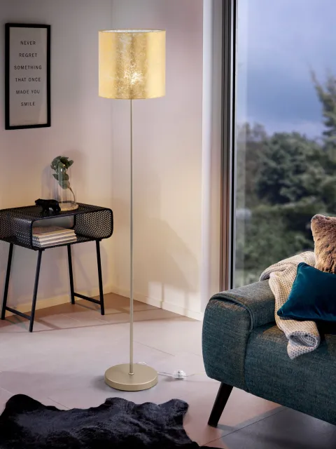 VISERBELLA Candeeiro de Pé EGLO - Design Elegante com Abajur em Tecido