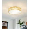 VISERBELLA Candeeiro de Teto Dourado EGLO – Plafon Têxtil 110cm 97641